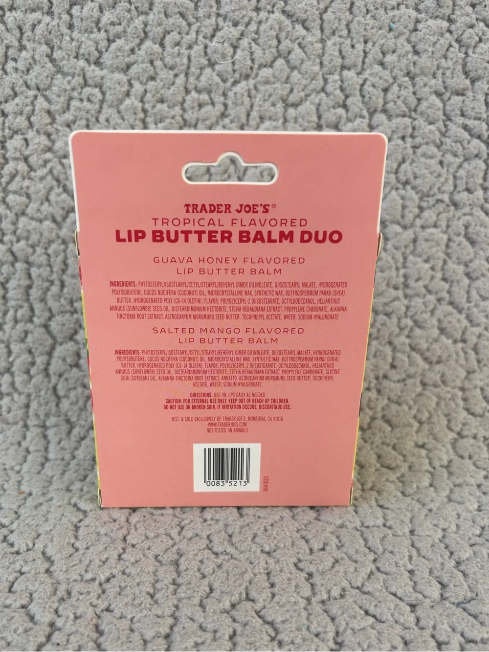Trader Joes Lip Butter Balm Duo Salted Mango Guava Citrus SPF 30 Sunscreen New